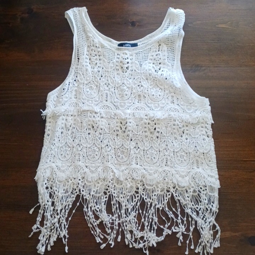 White Crochet Top